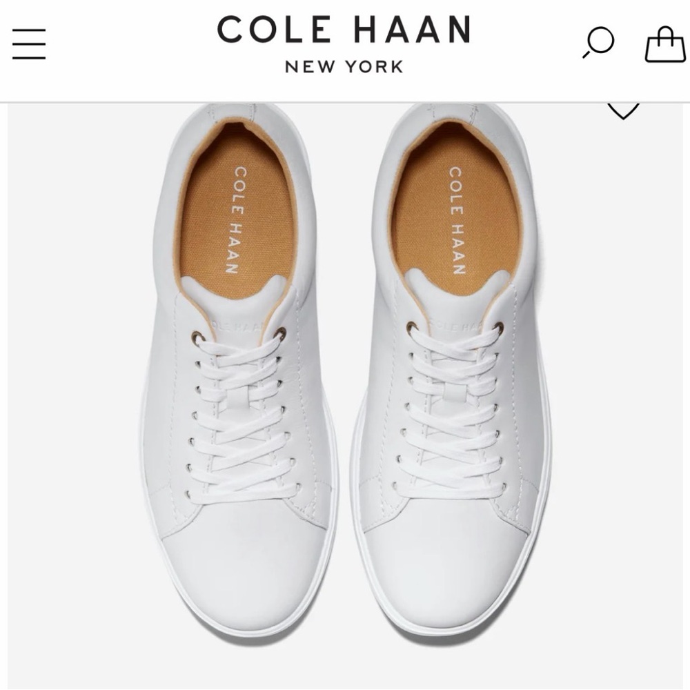 Cole Haan Women’s Grand Crosscourt ll White Leather Sneakers